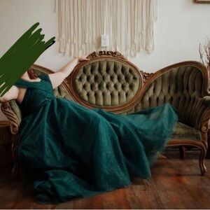 Elegant Dark Green Gown